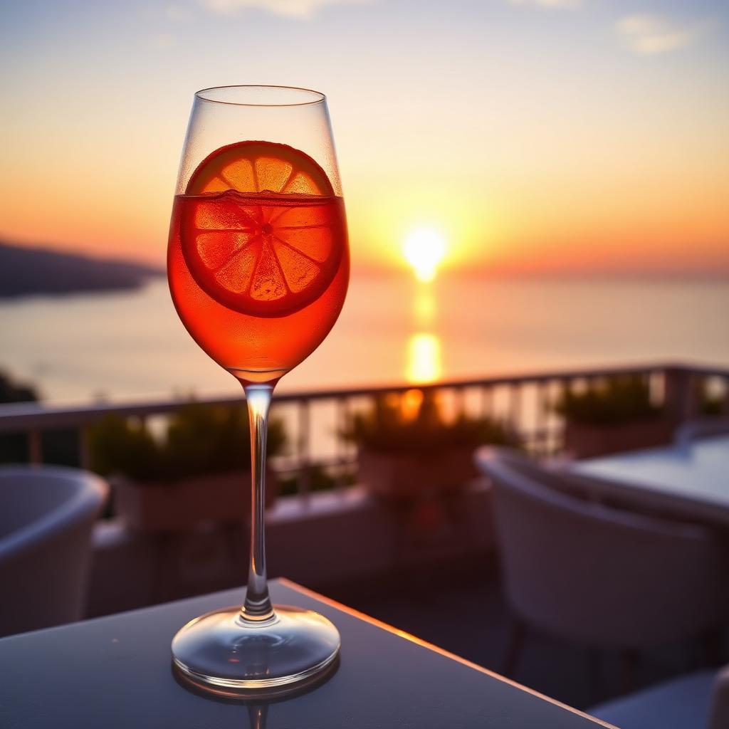 Aperol spritz at sunset